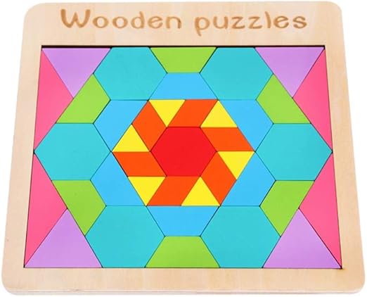 Pkjskh Educativo para niños Rompecabezas geométrico Juguete Forma colorida Rompecabezas Interacción entre padres e hijos Puzzle Tangram Rompecabezas de madera 2 años de edad Niño Niña Niño Educación t: Amazon.es: Productos para