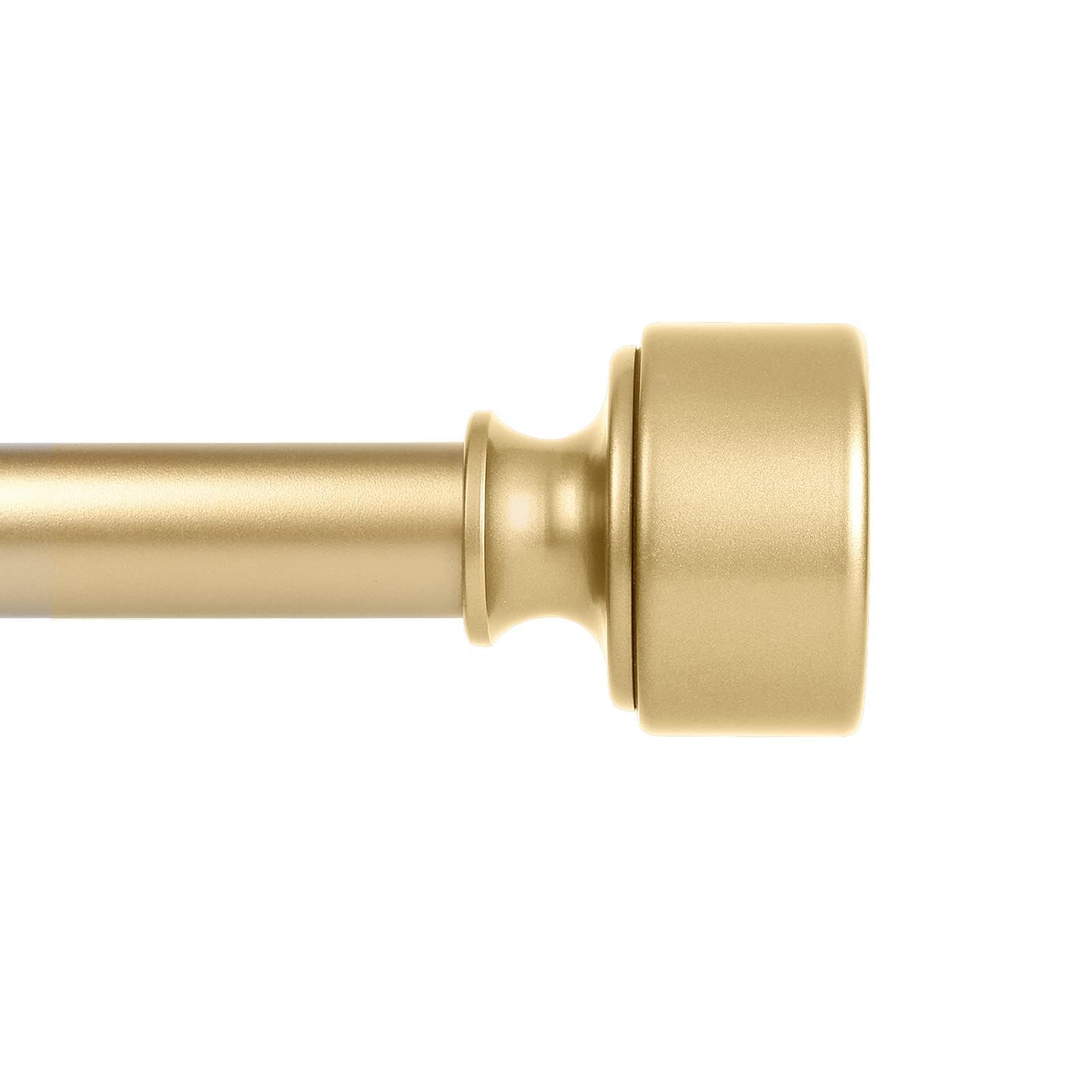 Gold Curtain Rods for Windows 66 to 120 Inch(5.5-10ft), 1 Inch Diameter Heavy Duty Curtain Rod, Adjustable Decorative Drapery Poles 36-120", Brass Gold Image