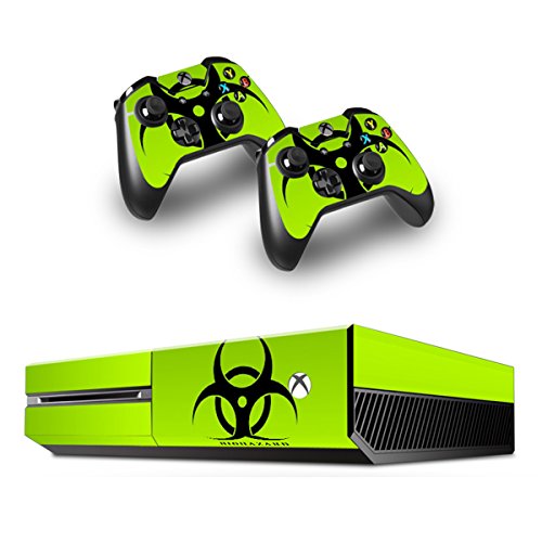 Skins Stickers for Xbox One - Xbox One Console Remote Controller Protective Vinyl Decals Covers - Leather Texture Protector Accessories Fit Xbox 1 Controller - Biological Hazard