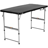 LIFETIME Fold-in-Half Adjustable Folding Table, 4-Foot
