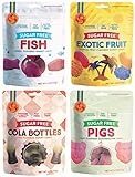Candy People Sugar-Free Swedish Gummy Candy – Gluten-Free, Fat-Free Gummies – Cola Bottles, Marshmallow Pigs, Exotic Fruit, Fish