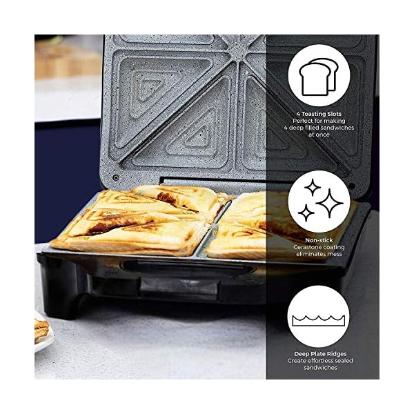 Tower-T27021-4-Slice-Deep-Fill-Sandwich-Maker-with-Easy-Clean-Non-Stick-Plates-Automatic-Temperature-Control-Cool-Touch-Handle-1600-W-Black Tower T27021 4-Slice Deep Fill Sandwich Maker with Easy Clean, Non-Stick Plates, Automatic Temperature Control, Cool…