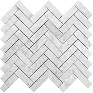 Baldosa de pared y suelo para baño con mosaico de mármol de espiga