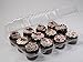 pizety Bakers Pantry 12 Compartment Cupcake Containers Strong Quality and Sturdy BPA Free Crystal Clear Cupcake and Muffin Containers with Superior Hinged Lid 12 pack Cupcake Boxes (12 pack)