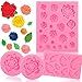 BAKHUK 35 Cavity Rose Flower and Leaves Fondant Candy Mold, Silicone Melt Candy Mold for Chocolate, Wedding and Birthday Cake Decoration