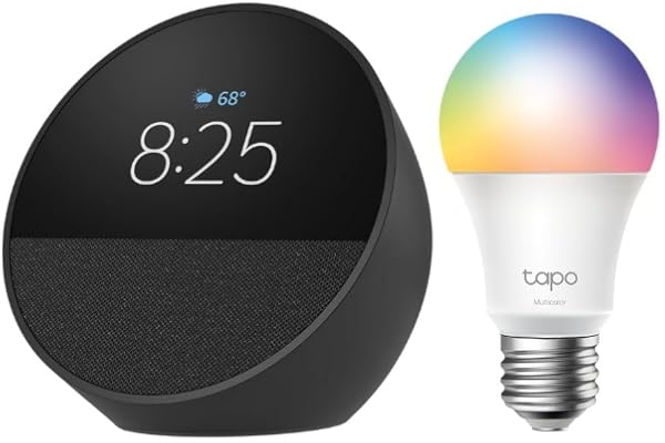 Echo Spot with TP-Link Tapo Smart Color Bulb
