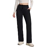 Yogipace Women's Petite/Regular/Tall Water Resistant Thermal Fleece Pants, Winter Lounge Running Sweatpants with Pockets
