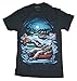 Fashion Freddy Krueger & Jason On Pool Floaties Black Graphic T-Shirt - X-Large