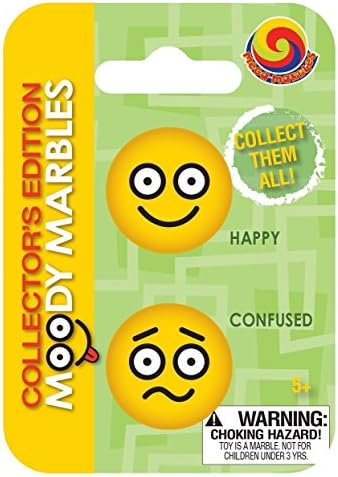 MegaFun USA MegaFun Collector's Edition Moody Marbles(Set of 2), Happy and Confused