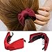 6 Pcs Korean Style Fabric Bow Hair Claw Elegant Solid Cloth Ties Banana Hair Crab Clips Ponytail Hold For Women and Girls