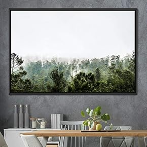 signwin Framed Canvas Wall Art Foggy Mountains Aerial...