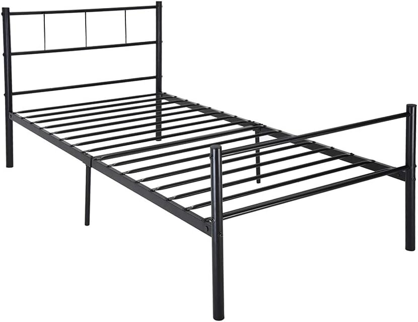 Panana 3FT Single Metal Bed Frame Modern Design Bed with 2 Headboard and Large Space Storage for