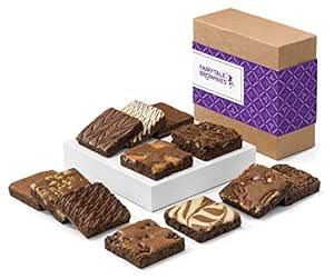 Fairytale Brownies Brownie Dozen Individually Wrapped Gourmet Chocolate Food Gift Basket - 3 Inch Square Full-Size Brownies - 12 Pieces - Item CF112