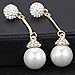 CNCbetter Women Fashion Charms Simulated-Pearl Charms Ball Dangle Long Screw Back Clip On Earring