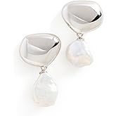 SHASHI Women's Silver Pearl Drop Earrings