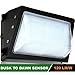 LED Wall-Pack Photo Cell Glass Lens- 60W 5000K Commercial Outdoor Light Fixture (Out-Door Dusk to Dawn Sensor Security Porch Lighting for Industrial Out-Side Photocell)