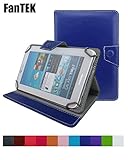 FanTEK Universal 9 Inch Tablet Leather Cover Case Fit for Dragon Touch, RCA, iRULU eXpro X1a, KingPad, Goldengulf, Vital Air, Contixo, Astro Tab, Goldengulf, Envizen, Kocaso, Digital2, Dark Blue