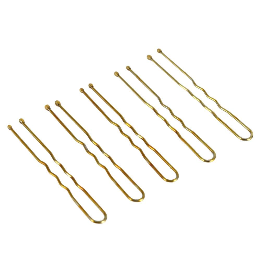 300PCS Hairdressing Hairpins Clips Clamps Wavy U-shaped Clip Hair Accessories 6 Types(S(5cm / 1.9inch)-Gold)