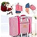 Travel Foldable Waterproof Duffel Bag -Women and Men Light weight Carry Luggage Tote Clothes Storage Large Capacity Carry-On Duffle Organiser,Girl red streak 1Pack…
