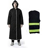 Utypee Fireproof Cloak with Hood for Home Emergency - Advanced Carbon Fiber Wearable Fire Blanket (Fiberglass Free), Heat Resistant Poncho for Fire Escape