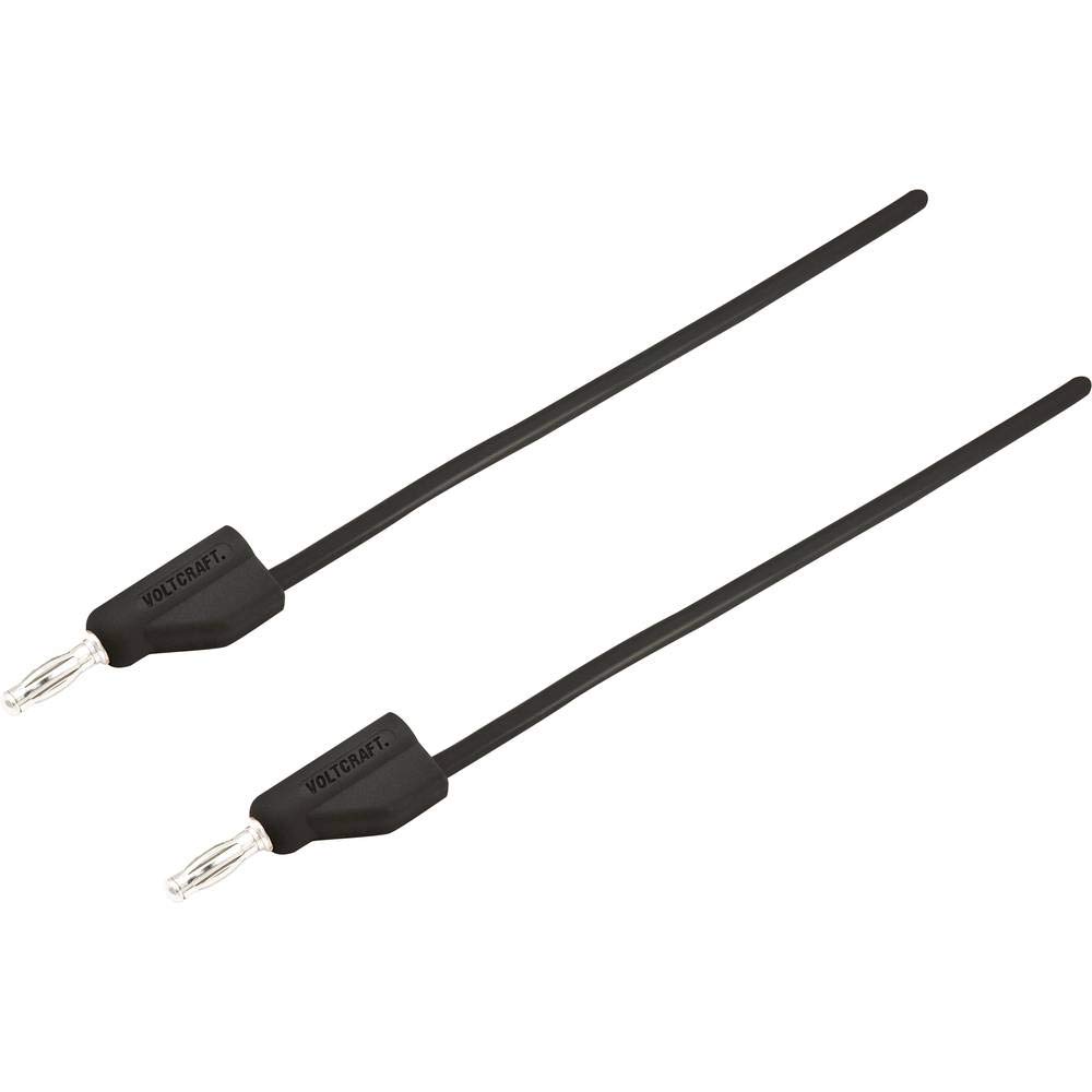 VOLTCRAFT MSB-300 Test Lead [Slat Plug 4 mm - Slat Plug 4 mm] 1.50 m Black 1 Piece