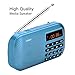 Yorek Portable Mini FM Radio Player, Digital Media Speaker, MP3 Music Player Support Micro Sd Card / USB Disk with LED Screen Display (Blue)