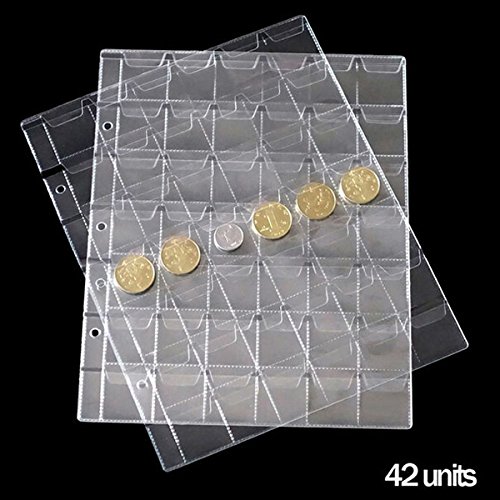 Buy 1 Sheet 42 Pockets Plastic Coin Holders Storage Collection Money