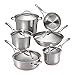 Anolon Nouvelle Stainless Steel Cookware Pots and Pans Set, 11 Piece