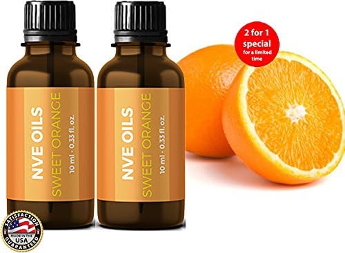 Buy Pure Orange Essential Oil By NVE Oils - 100% Authentic and Therapeutic Grade (Compare to doTERRA, Young Living, Edens Garden) Special Sale 2 Bottles for Price of 1