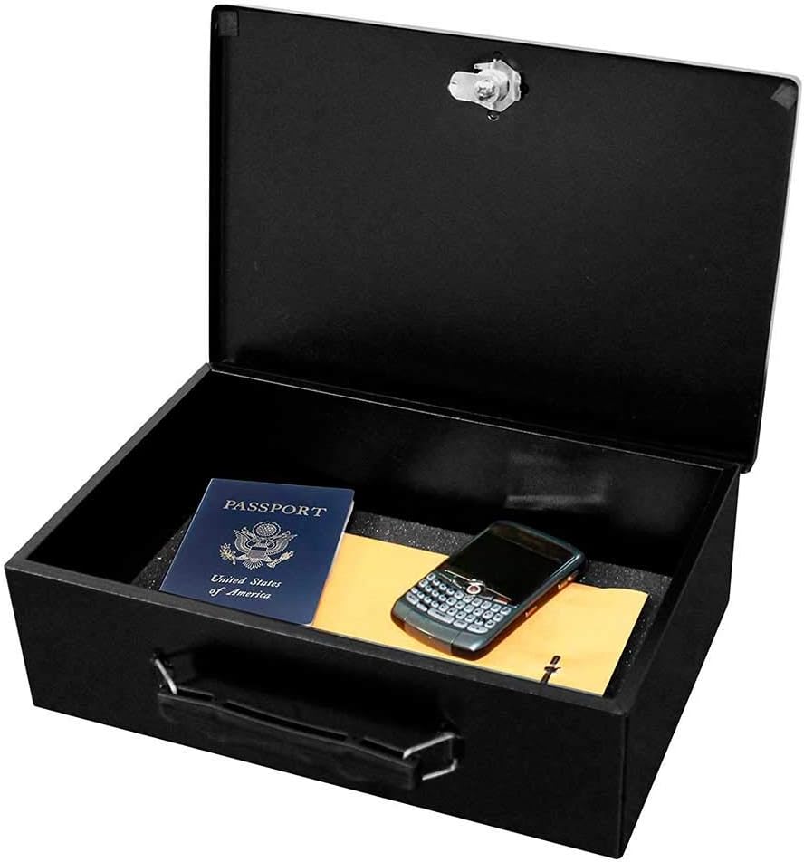 Honeywell Safes & Door Locks - 6104 Fire Resistant Steel Security Safe Box with Key Lock, 0.17-Cubic Feet, Black - Security Lock Boxes - 