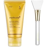 medicube Overnight Glow Duo for Uneven Skin Tone: Turmeric Overnight Wrapping Peel Off Mask 2.0 and Jelly Brush