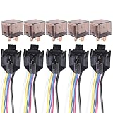 E Support Car Relay 12v 80a Spdt 5pin Socket Pack of 5