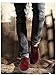 QIDIANTRADE Men's Fashion Casual Boat Gommino Shoes, Lace up Suede Sneaker, Breathable Slip. (9.5D(M) US, Red)