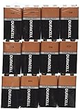 Duracell MN1604 9 Volt Alkaline Battery - Bulk. Made in the USA (Counts 12)
