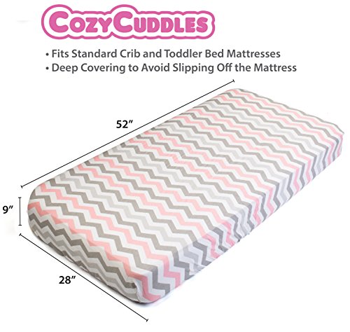 image for COZYCUDDLES Premium Fitted Baby Crib Sheets Set Boy and Girl | 100% Na