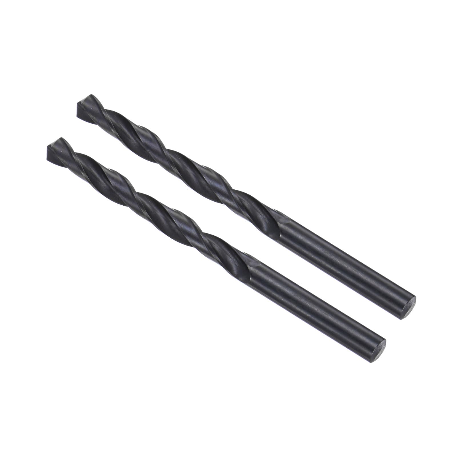 CoCud 6542 High Speed Steel Twist Drill Bits, 7.6mm Diameter 110mm Length, Black Oxide Straight Twist Jobber Drill Bit - (Applications: for Metal Woodwork Plastic Aluminum), 2-Pieces