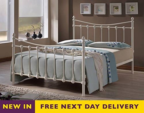 Time Living 5ft King Size Florida Ivory Metal Bed FLO5IV Bed Frame Only