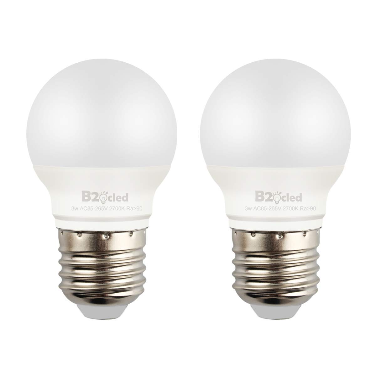 B2ocled 2-Pack E26 LED Bulb 3W - 20 Watt Equivalent Warm White (2700K) Light Bulbs