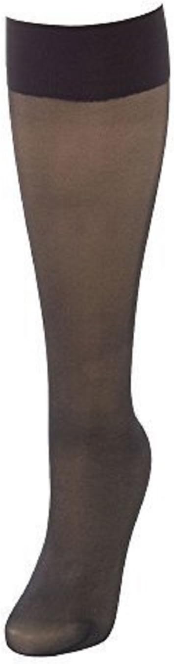 10 PAIRS Of Ladies POP SOCKS KNEE HIGH Tights 15 Denier Comfort Top Shoe Size3-8 (Black)