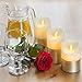 FLAMELESS Candles Battery Operated LED Flickering Flame with Remote & Timer | Amazing Realistic Dancing Flame | Real Wax Gold Trim | Set of 3 (Size 4”5”6”) | Beautiful Gift Idea for Women and Men