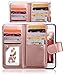 iPhone 8 Case, iPhone 7 Wallet Case, Crosspace Premium PU Leather Flip Wallet Case 2-in-1 Protective Magnetic Shell Credit Card Holder and Wrist Lanyard for Apple iPhone 7 iPhone -Smooth Champagne