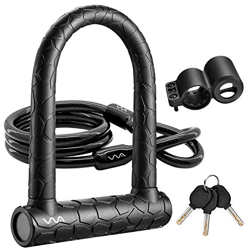 Bike U Lock,20mm Heavy Duty Combination Bicycle D Lock Shackle 4ft
