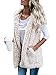 Wollsolo Womens Sleeveless Fuzzy Cardigan Hoodie Sherpa Fleece Open Front Vest with Pockets
