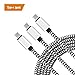 USB Type C Cable 3pack 6.5Ft Long Braided Fast Quick Charger Cord for Samsung Galaxy S9 S8 Plus Note 8, Google Pixel 2 XL, LG V30 V20, ZTE Spark Blade Zmax Pro Max Duo LTE XL, Moto G6 Z Z2 Play Force