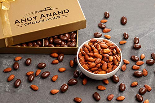 Andy Anand Premium Vegan Dark Chocolate Bridge of Fruits Almond Strawberry, Blueberry, Cranberry & Raisins with Greeting Card Gift Boxed Christmas Gifts Valentines Birthday Anniversary 1lbs