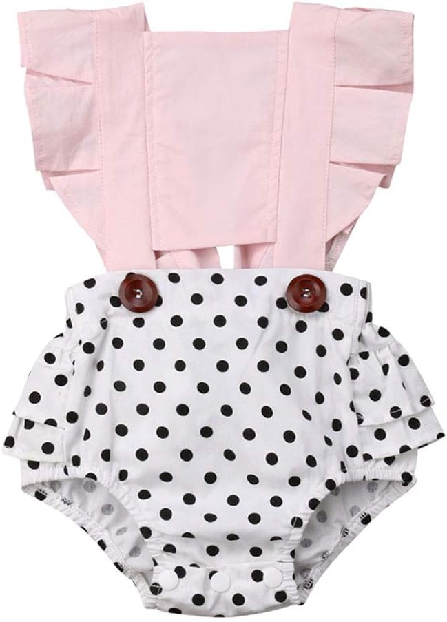 2Pcs Newborn Baby Girl Leopard Ruffles Sleeve Bodysuits Jumpsuit Headband Clothes Romper Set