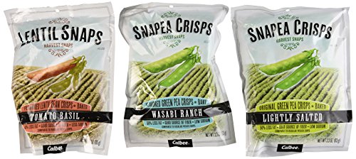 Harvest Snaps Snapea Crisps and Lentil Snaps 3 Flavor Variety Bundle: (1) Snapea Crisps Lightly Salted, (1) Snapea Crisps Wasabi Ranch, and (1) Lentil Snaps Tomato Basil , 3-3.3 Oz. Ea. (3 Bags Total) - Thumbnail 6