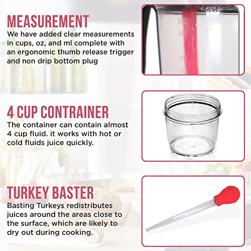 Wecker Fat Separator with Bottom Release Gravy Separator Jug