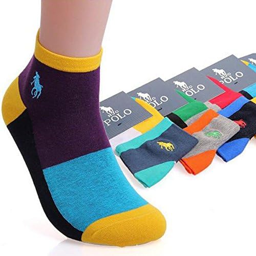 5Pair/Lot Polo Men Socks Colorful Casual Socks 5 Minutes of Yin and Yang Bottom Socks
