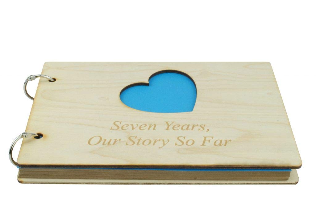 7 Year Anniversary Wooden Scrapbook – Perfect for your Husband or Boyfriend